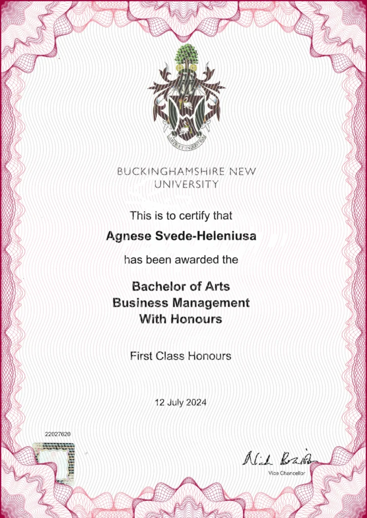 Agnese bachelor of arts